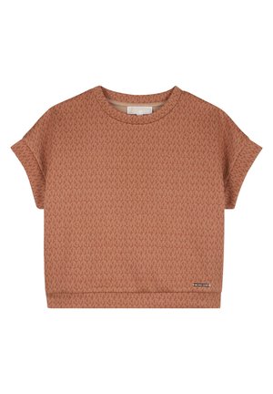 MET BEDRUKTE KORTE MOUWEN - T-shirt imprimé - dark chocolate