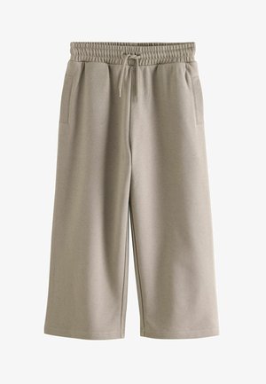 Grå, vide shorts lavet af blødt, glat stof. Har en elastisk talje med snor og sidelommer. Klassisk design.