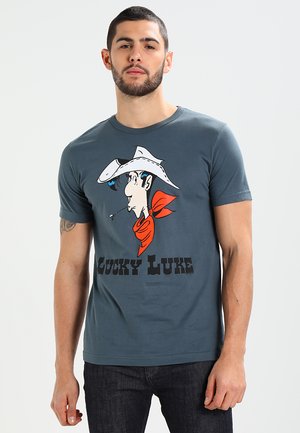 LOGOSHIRT LUCKY LUKE PORTRAIT - Print T-shirt - stone blue