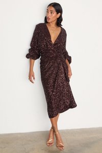 Never Fully Dressed SEQUIN VIENNA DRESS - Kokteiļkleita/ballīšu kleita - chocolate