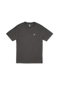 Donkergrijze korte mouwen t-shirt van katoen met een ronde hals. Bevat een klein wit logo op de linker borst.