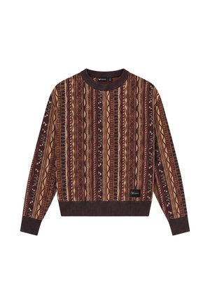 Colucci, FLATKNIT SWEATER - Pullover - aop brown