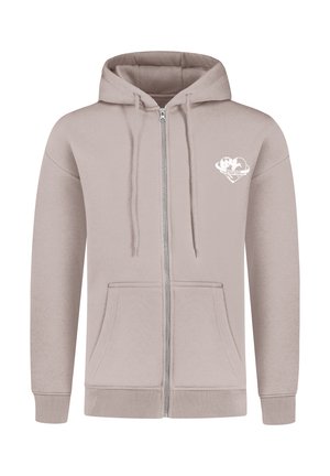 Smilodox AMORA FULL ZIP HOODIE BACK PRINT - Zip-up sweatshirt - hellbraun