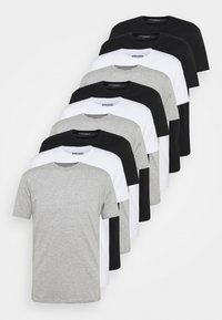 10 PACK  - T-paita - black/white/light grey melange