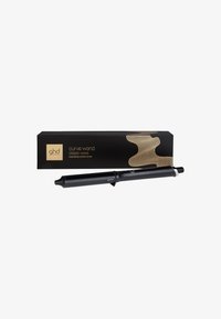 Zwarte ghd Curve Wand klassieke golf krultang voor zijn zwarte en gouden verpakking.