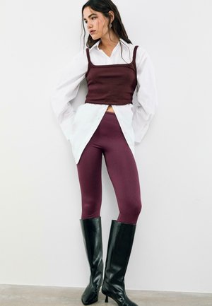 SOFT RISE SCULPT - Leggingsit - dark red