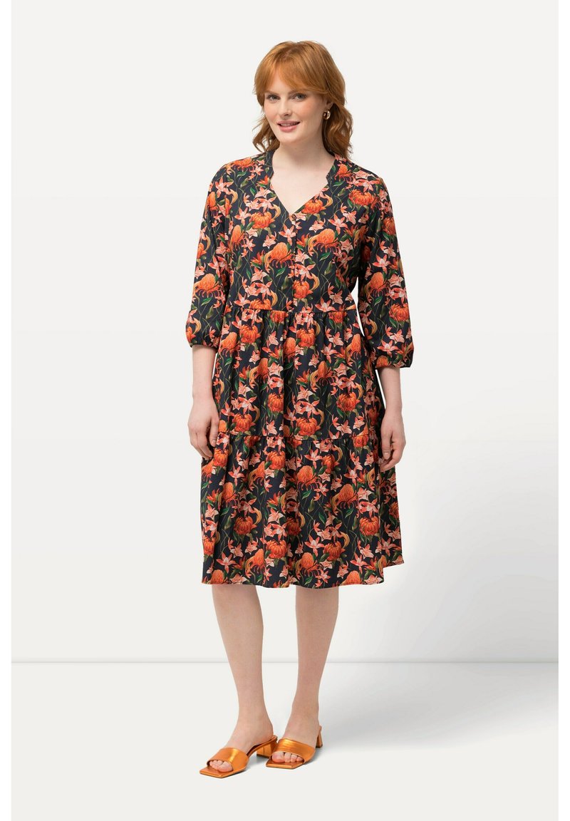 Ulla Popken Floral Trousers in Blue