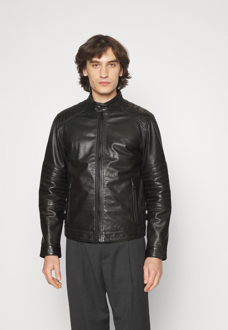 JOOP! Leather jacket black Zalando