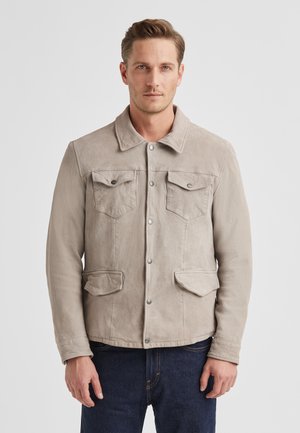 VALERIO - Lederjacke - stein