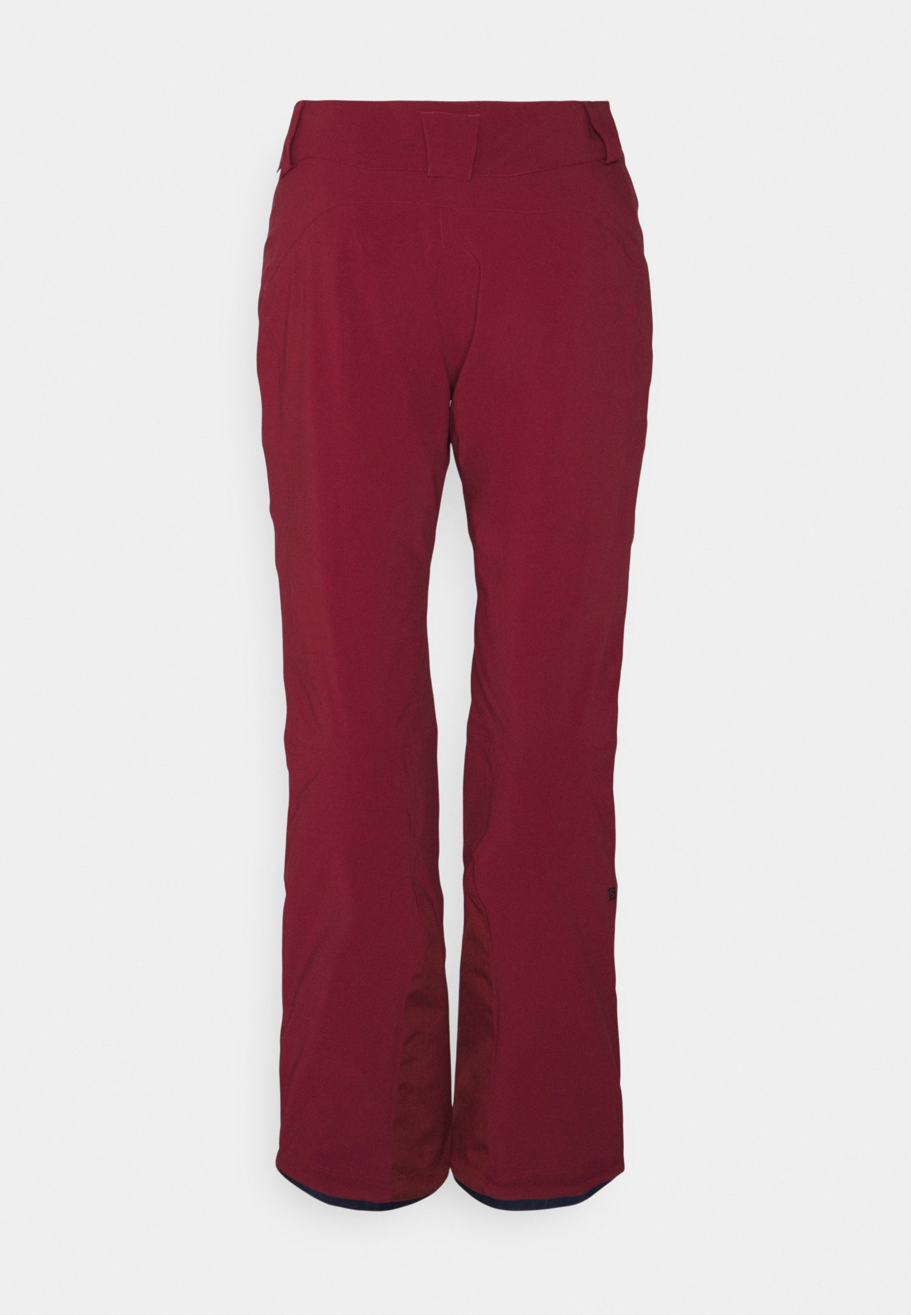 dark red ski pants
