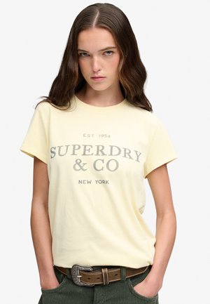 Superdry & Co, SUPERDRY LUXE CASUAL CLASSIC T-SHIRT.. - T-shirt print - double cream