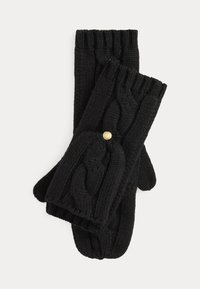 CONVERTIBLE CABLE-KNIT MITTENS - Cimdi - black/black