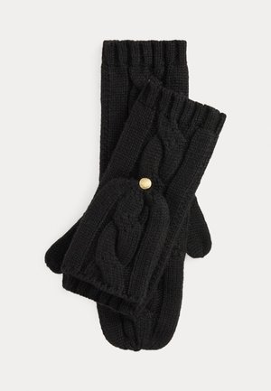 CONVERTIBLE CABLE-KNIT MITTENS - Rukavice - black/black