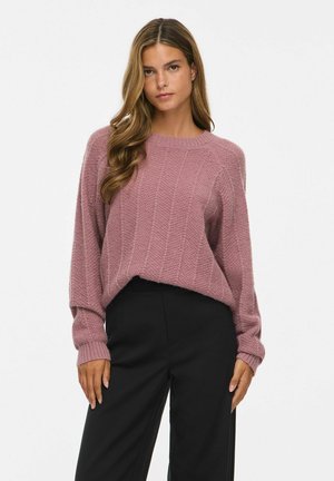 VILA, KNITTED PULLOVER VITULI ROUND NECK - Jumper - nostalgia rose