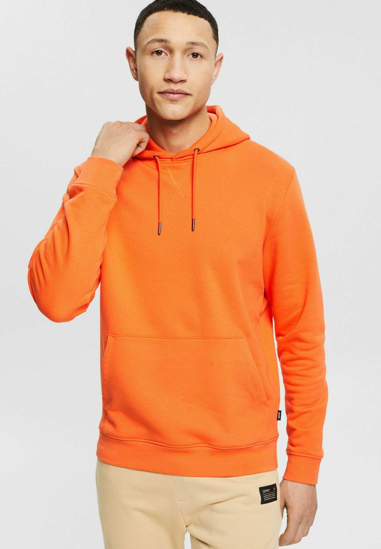 bright orange sweatshirt