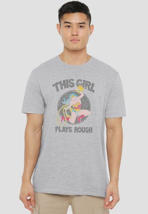 Cotton Soul, DC PLAYS ROUGH - Print T-shirt - mottled light grey