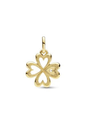 HEART FOUR LEAF CLOVER MEDALLION - Charms - gold plated