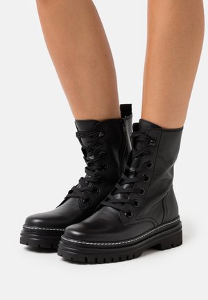 Gabor Lace-up ankle boots - schwarz/weiß