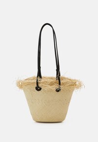 BABY BASKET WITH FRAYED BORDER - Tote bag - natural/black