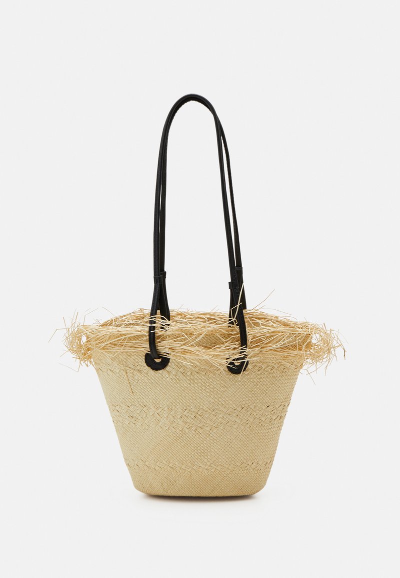 Sensi Studio - BABY BASKET WITH FRAYED BORDER - Shopping bag - natural/black, Suurenna