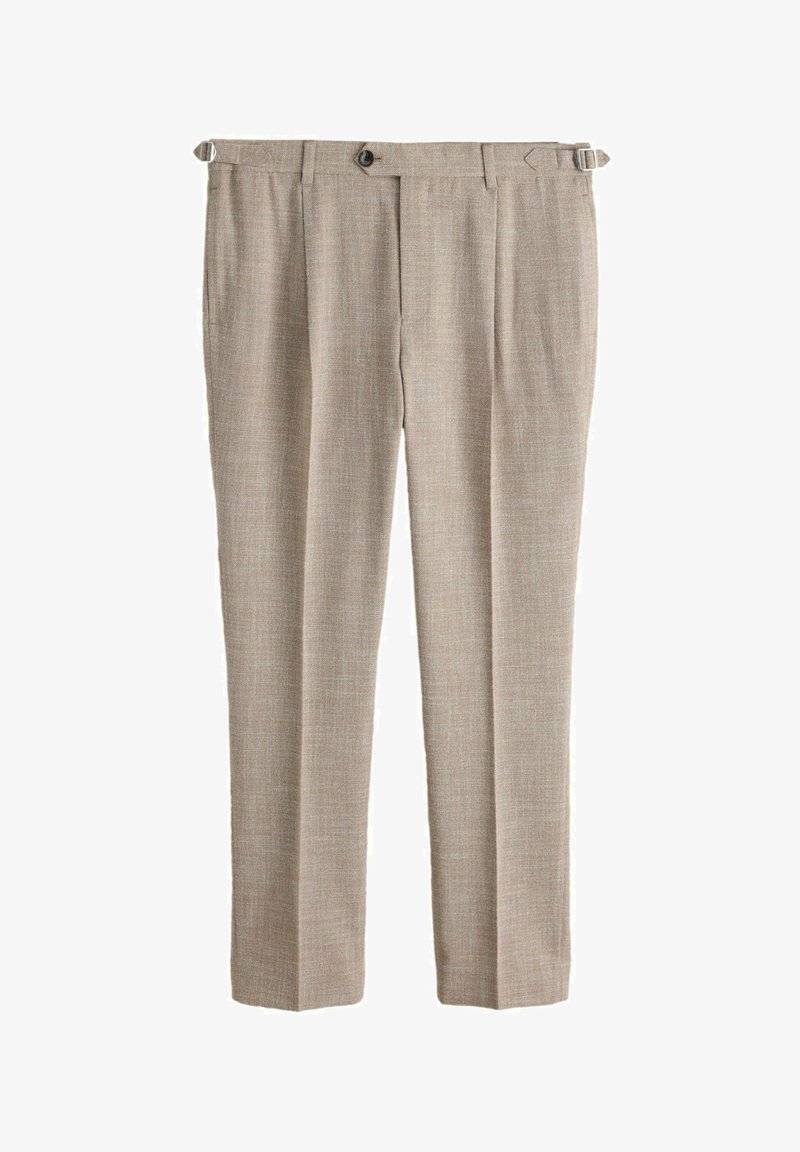 Next SLIM FIT - TEXTURED SMART WITH SIDE ADJUSTER - Pantalon classique - stone