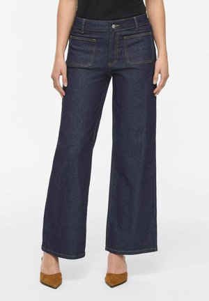 VILA WIDE FIT JEANS VIFLORIE MID-WAIST - Wide Leg - dark blue denim