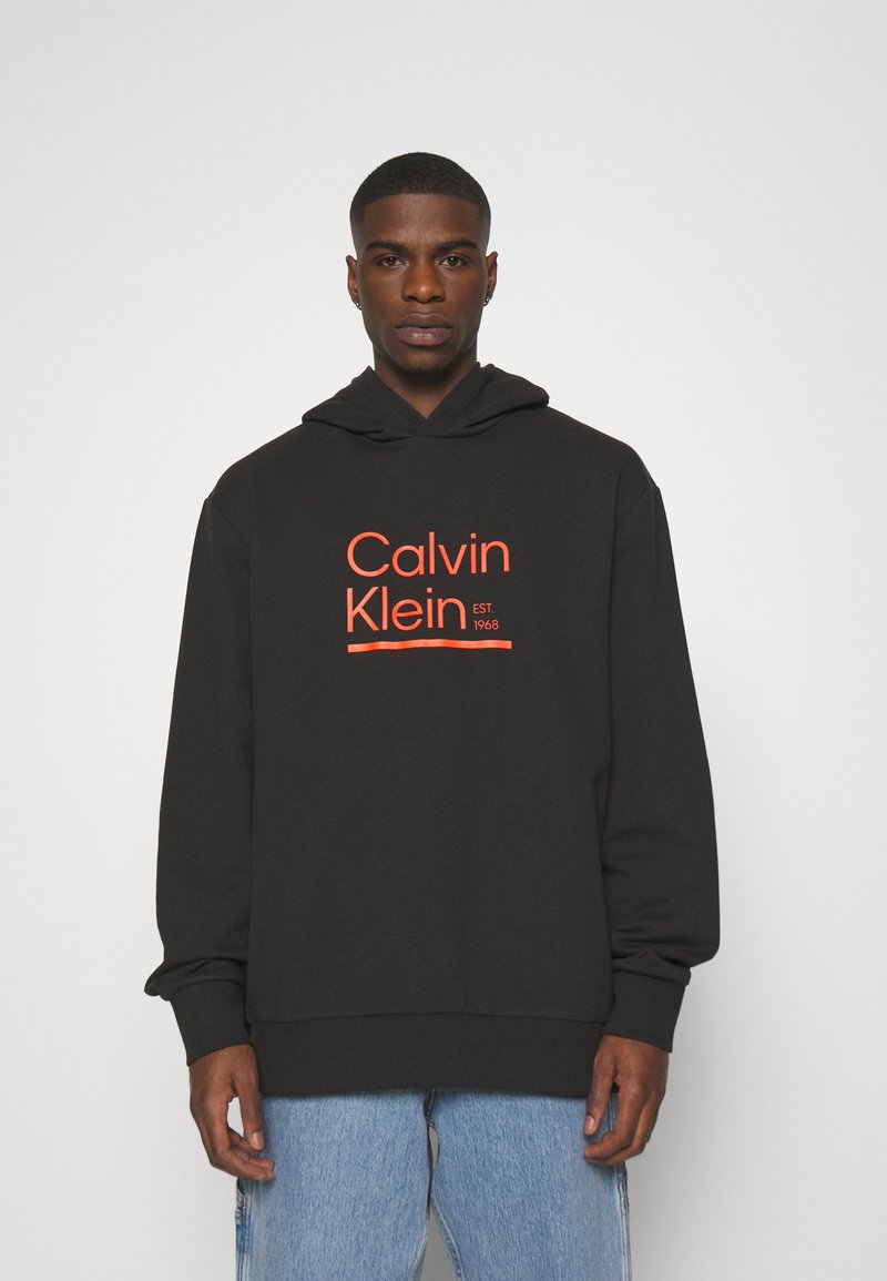 Calvin Klein LINE LOGO HOODIE Sweatshirt black Zalando.co.uk