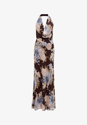 Forever New, MARINA COWL HALTER GOWN - Vestido de cóctel - brown/blue