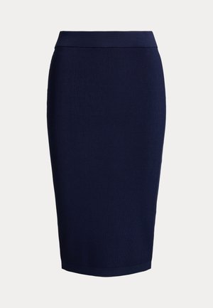 Lauren Ralph Lauren, RIB-KNIT PENCIL SKIRT - Puzdrová sukňa - refined navy
