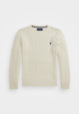CABLE KNIT COTTON JUMPER - Pullover - andover cream