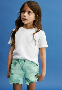 Next - FRAYED EDGE DISTRESSED - REGULAR FIT - Shorts di jeans - green Immagine in miniatura 1