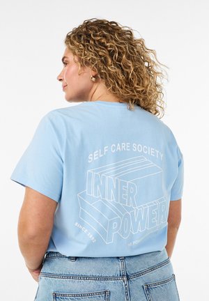 Zizzi, T-Shirt print - blau