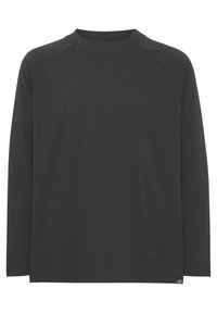 Dark gray long-sleeved t-shirt with a crew neck, raglan sleeves, and a relaxed fit. Made of soft cotton with stitched hems and logo tag.