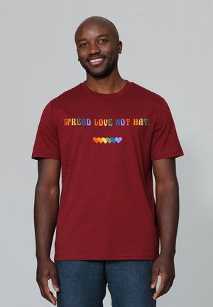 T-shirt print - burgundy
