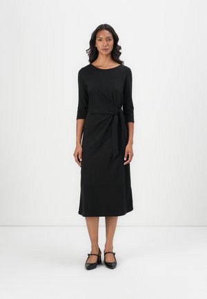 TOM TAILOR DRESS WITH KNOT - Jerseykjole - deep black