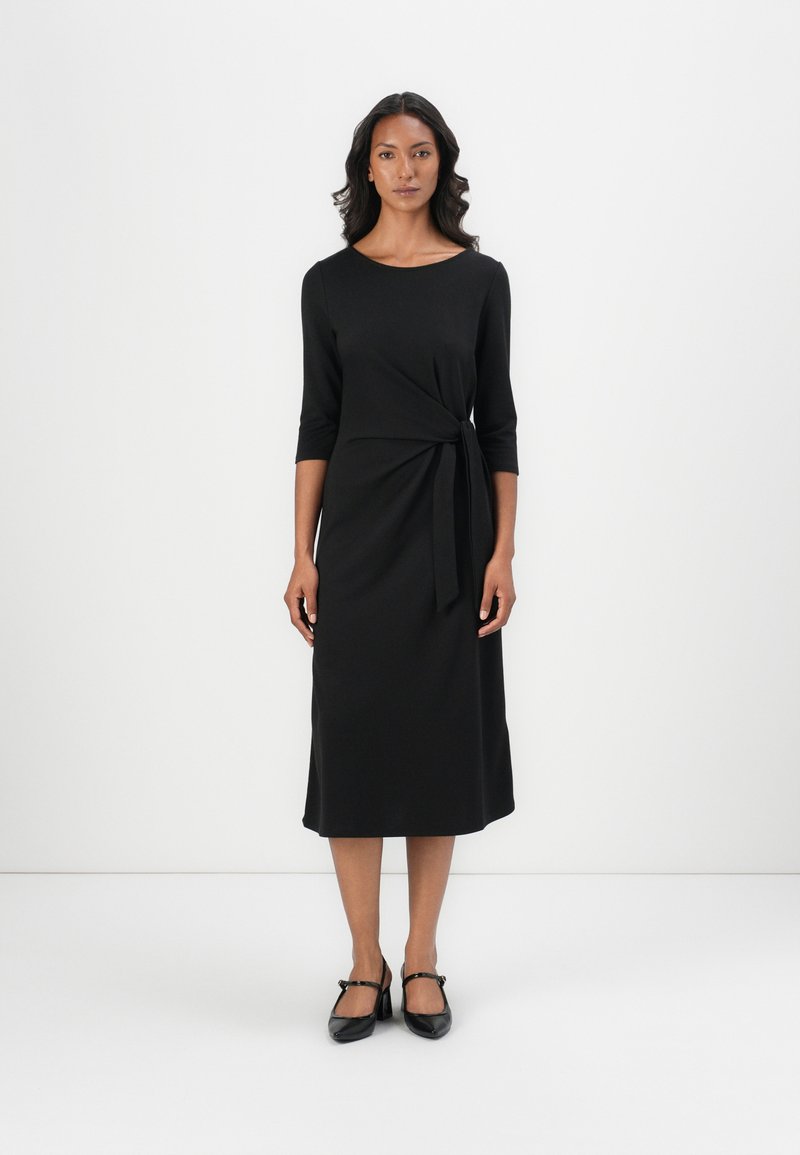 TOM TAILOR DRESS WITH KNOT - Jersey dress - deep black