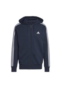 adidas Sportswear ESSENTIALS 3-STRIPES FULL-ZIP - Cipzáras pulóver - legend ink   white