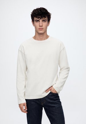 Hollister Co., BOXY TEE - Блуза с дълги ръкави - white