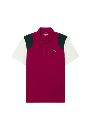 Lacoste, LACOSTE - - Polo - rose fushia vert blanc-ty