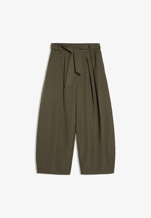 Bershka, BELT BARREL-LEG - TROUSERS - Pantalon classique - khaki
