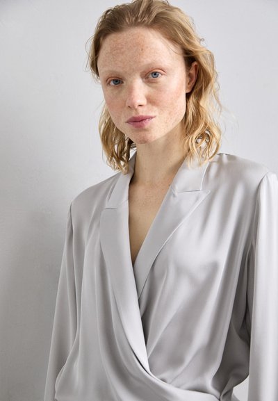 Theory LAPEL WRAP - Bluse - platinum