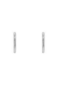 Boucles d'oreilles en argent en forme de créole, avec une surface lisse et polie. Elles sont fines et circulaires, conçues pour les oreilles percées, sans embellissements supplémentaires.