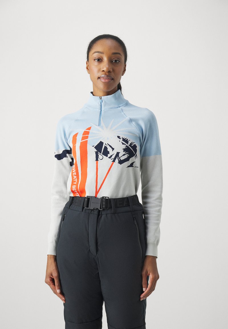 Sweaty Betty GRAPHIC NOVELTY BASE LAYER Hemd light blue/white/lichtblauw Zalando.nl