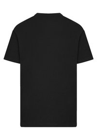 Black cotton t-shirt with short sleeves, crew neck, and a plain design. The fabric appears soft with a smooth texture.