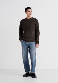 Jack & Jones PREMIUM JPRBLAELIAS CREW NECK  - Jumper - slate black melange