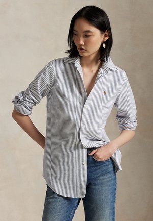 Polo Ralph Lauren STRETCH SLIM FIT STRIPED OXFORD SHIRT - Skjortebluser - white/heritage royal