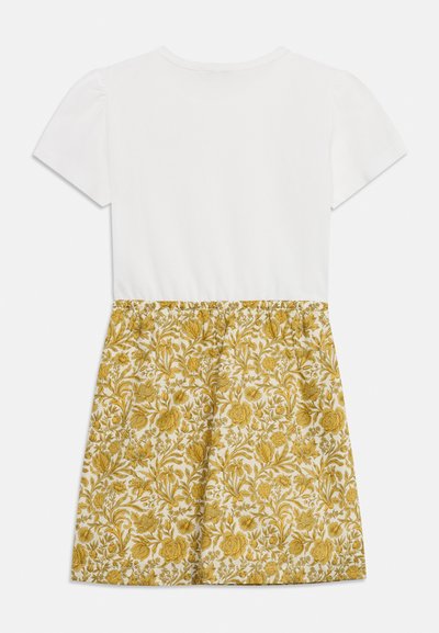 Versace DRESS LIBERTY FLORAL LOGO - Φόρεμα ημέρας - white/gold-coloured/light sand