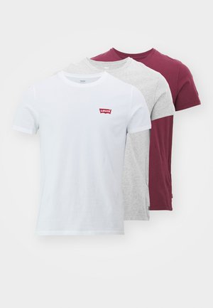 Levi's® GRAPHIC TEES 3 PACK - T-shirt basique - white/burgundy/grey