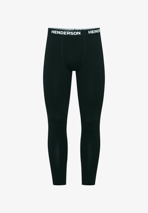 Czarne legginsy o dopasowanym fasonie, z białym logo na pasie i gładką teksturą. Idealne do noszenia na co dzień lub do sportu.