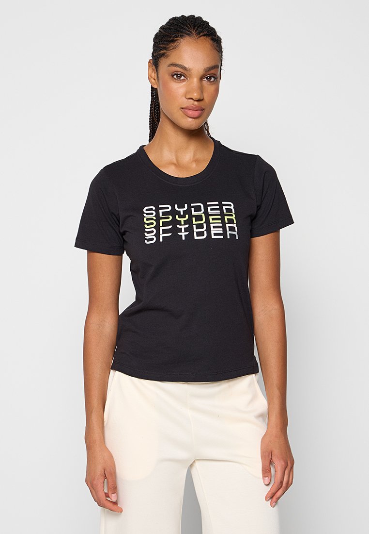 Spyder T-shirt print zwart